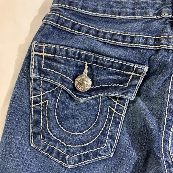 True Religion Women's Cuf Off Jean Shorts Distressed Frayed Hem Sz 27 Barneys - Picture 6 of 13